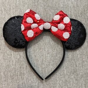 Sequin Minnie Mouse Ears Headband NEW